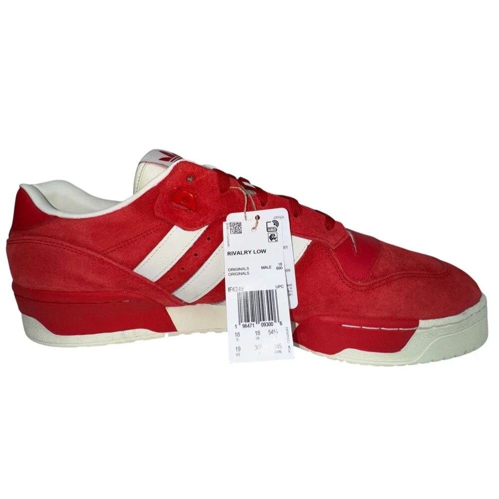 Adidas Size 19 Red Sneaker Shoe Rivalry Low Scarlet Big TaIl Rare Size Retro New